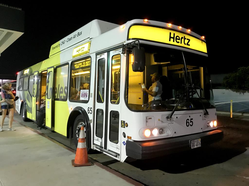 LAX airport car rental shuttle bus Hertz